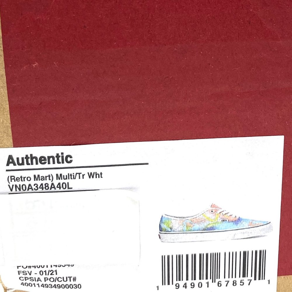 VANS Women's Size VN0A348A40L Authentic Retro Mart Multicolor Canvas Sneakers - Picture 10 of 10